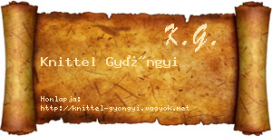 Knittel Gyöngyi névjegykártya