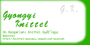 gyongyi knittel business card